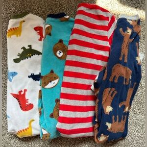 4pack fleece one piece zip up pajamas